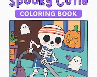 Spooky Cutie Coloring Pages, Halloween Ghosts Activity Book (PDF Download)