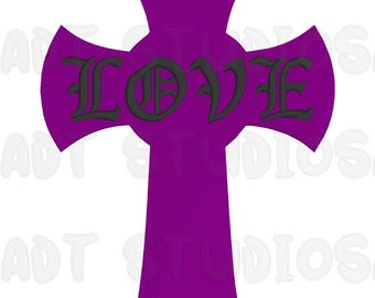 Christian Cross Embroidery Design with Jesus, Faith, Love & Hope – 4x4, 5x7, 6x10 Hoop Sizes – PES File for Machine Embroidery Gift
