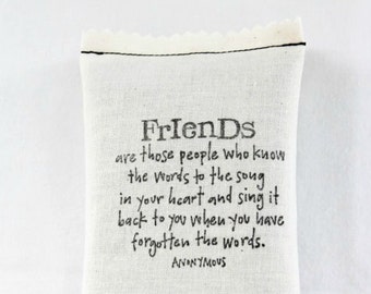 Friends Quote Lavender Sachet, Best Friend Shower Hostess Gift, Long Distance Friendship Pillow