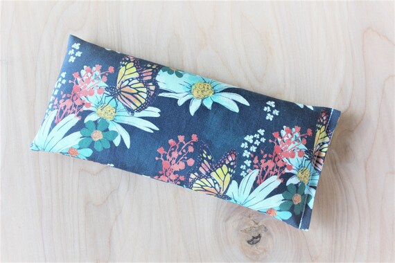 Butterfly Floral Eye Pillow Weighted Flaxseed Pillow With Etsy