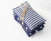 Scented Drawer Sachets, Navy Polka Dots & Nautical Stripes, Set of 4 Drawer Freshener Bags