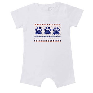 Game Day Bubble - Game Day Romper - Infant Clothing - Cotton Clothing - Auburn Tigers - Tigers - Smocking - Game Day - Team Colors