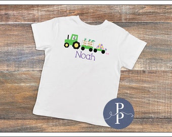 Easter Shirt - Tractor - Carrots - Eggs - Bunny with Tractor - Easter Eggs - Bunny