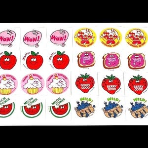 24 Retro Smell scratch and sniff Stickers!!