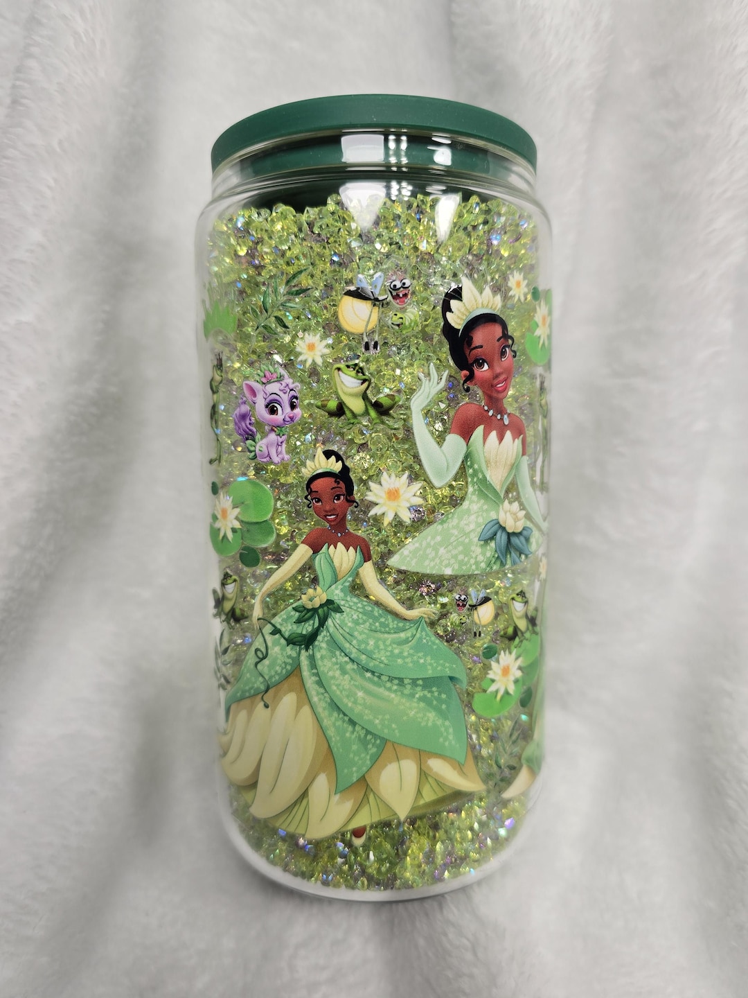 Princess Glass 16oz With Acrylic Diamond Beads - Etsy