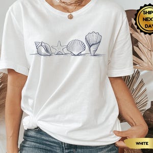 Seashell Graphic T-Shirt: Summer Beach Ocean Lover Gift