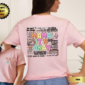 Mama It&#39;s Okay Shirt, Inspirational Mama Shirt, Retro Mom, Groovy Mom, Mental Health Mama Shirt Gift For Mama, Mothers Day Gift