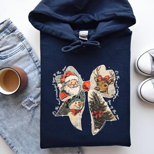 Christmas Bow Sweatshirt: Holiday Season Tee, Coquette XMas Hoodie