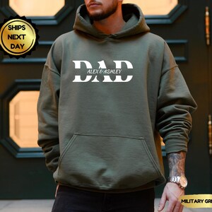 Custom Dad Shirt with Kid Names, New Dad Sweatshirt, Custom Kids Names Sweat, Fathers Day Sweat, Father&#39;s Day Gift, Personalized Dad Sweat