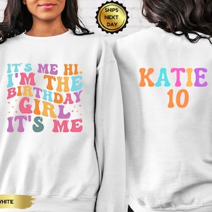 Personalized Birthday Girl Sweatshirt: Custom Name & Age, Cotton Blend