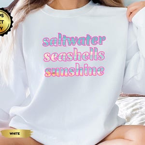 Sunshine Beach Vacation Sweatshirt, Summer Sweatshirts, Ocean Lover Gifts, Seashells, Beachy Coastal, Vacation Outfits, Beach Crewneck