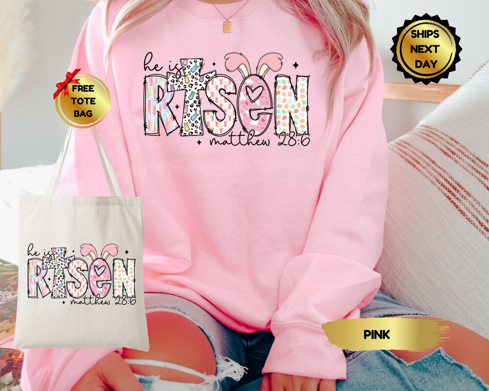 Easter Sweatshirt, Jesus Easter Shirt, Easter Sweatshirt For Women, Church Easter Shirt, He Is Risen Sweatshirt, Cute Easter Outfit Realtorgift
