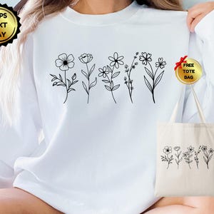Wildflower Sweatshirt: Floral Crewneck for Women