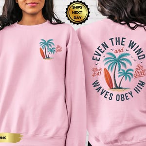 Christian Bible Verse Sweatshirt, Trendy Oversized Sweat,Unisex Sweat, Teen Baptism Gift Ocean Inspired Style, Beachy Backprint Sweatshirt