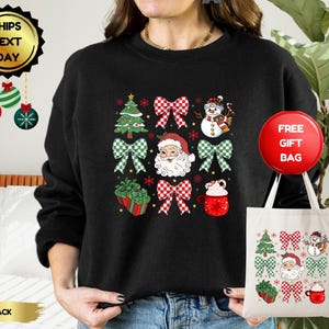 Red Coquette Christmas Sweatshirt: Women&#39;s Retro Holiday Party Sweater