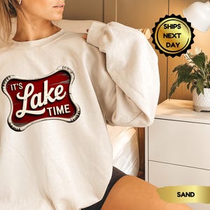 Lake Time Sweatshirt or Hoodie: Unisex Cotton-Blend Cabin Loungewear