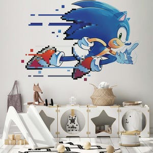 Adesivo da parete Super Sonic Adesivo da parete Shadow the Hedgehog Adesivo da parete Sonic Arte da parete Personaggio del gioco giapponese Adesivo da parete per la stanza dei ragazzi Adesivo per la stanza dei bambini