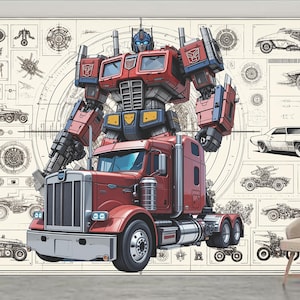TRANSFORMERS Wallpaper Optimus Prime Wall Decal Autobots Wall Sticker Robot Wall Mural Wall Decal For Boy Room Kid Room Nursery Room Decal