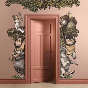 Door Frame Where The Wild Things Are With Monster Wall Decal Max Wall Sticker Carol Wall Mural Monster Wall decal for boy Room Decal