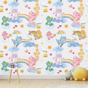 Care bears Wallpaper Cartoon Bear Wall Decal Colouful Bear Wall Sticker Toy Bear Wall Mural Wallpaper For Kid Room Nursery Room Decor