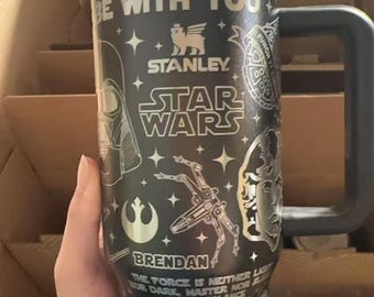Vaso láser de Star Wars de 40 oz, vaso de acero inoxidable de Darth Vader, vaso Skywalker, vaso de Star Wars de 40 oz, taza "May The Fourth With You"