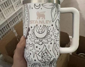 Anime Moon Girl and Friends Tumbler 40oz, Stars & Moon Design, Insulated Stainless Steel Drinkware for Hot/Cold Beverages