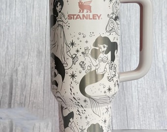 Princess 40oz Tumbler, Disney Princess Tumbler 40oz, Movies Characters 40oz Tumbler, Disney Princess tumbler, Glitter tumbler