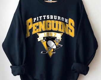 Vintage 90s Pittsburgh Penguins Hockey Sweatshirt, Pittsburgh Penguins Shirt, Hockey Fan Shirt, Retro Pittsburgh Penguins Ice Hockey Tee