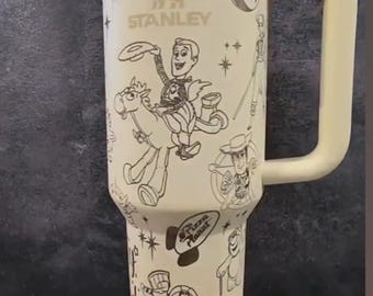 Toy Story Movie 40oz Tumbler, Cartoon Characters 40oz Tumbler, Magic Castle Cup Gift, Magic Kingdom Handle Stainless Steel Tumbler