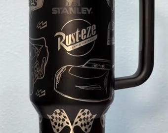 Disney Cars Lightning McQueen Tumbler 40oz, Disney Tumbler, Personalized McQueen Tumbler With Handle, Cars Movie Lover Gifts