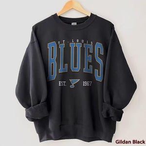 Vintage 90s St. Louis Blue Hockey Sweatshirt, St. Louis Blue Shirt, Blue T-Shirt, Hockey Fan Shirt, Retro St. Louis Blue Ice Hockey Tee