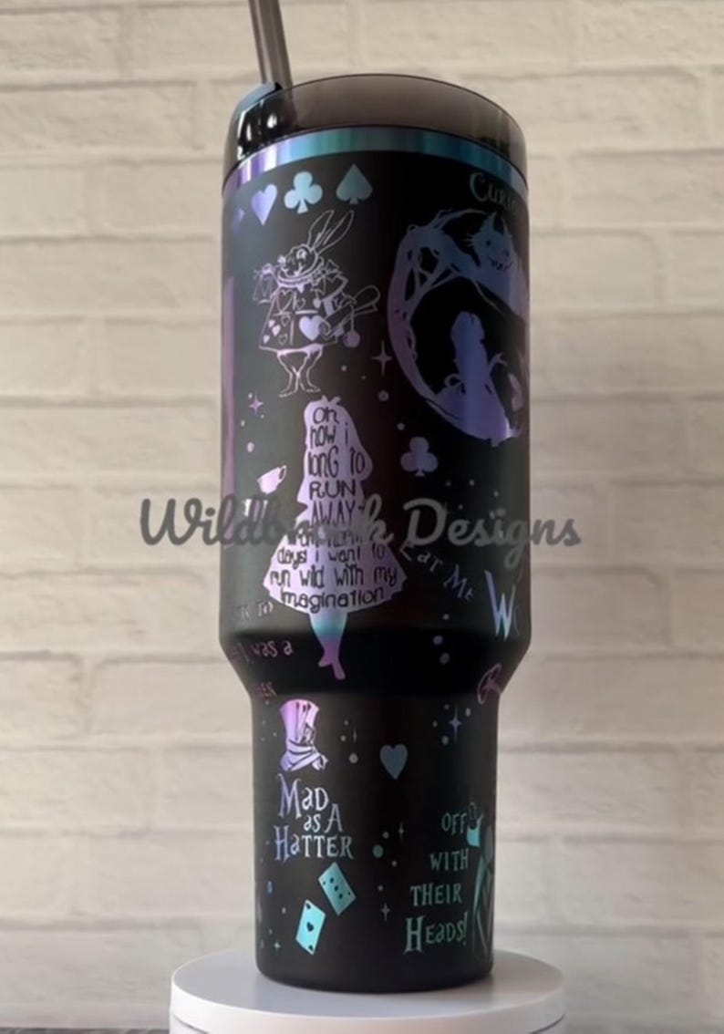 Alice in Wonderland Tumbler 40oz, Cartoon Characters Tumbler, Magic