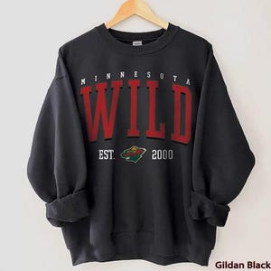 Vintage 90s Minnesota Wild Hockey Sweatshirt, Retro Wild Ice Hockey Team Crewneck, Minnesota Wild Shirt, Minnesota Wild hokcey Fan