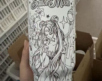 Anime Moon Girl and Friends Tumbler 40oz, Stars & Moon Design, Insulated Stainless Steel Drinkware for Hot/Cold Beverages
