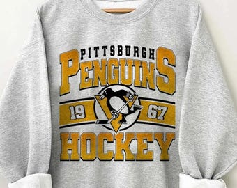 Vintage 90s Pittsburgh Penguins Hockey Sweatshirt, Pittsburgh Penguins Shirt, Hockey Fan Shirt, Retro Pittsburgh Penguins Ice Hockey Tee