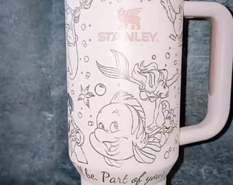 Princess Tumbler 40oz, The Little Mermaid Disney Tumbler 40oz, Travel Cup for Disneyland, Gift For Her, Stainless Steel Insulated Cup