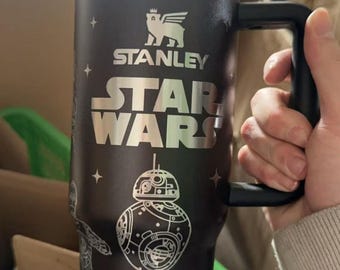 Vaso láser de Star Wars de 40 oz, vaso de acero inoxidable de Darth Vader, vaso Skywalker, vaso de Star Wars de 40 oz, taza "May The Fourth With You"
