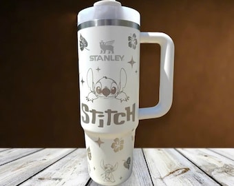 Stitch laser engraved tumbler gift Cute stitch tumbler 40oz A girl who loves stitch tumbler Halloween stitch tumbler Engraved stitch cup mom