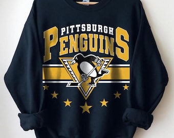 Vintage 90s Pittsburgh Penguins Hockey Sweatshirt, Pittsburgh Penguins Shirt, Hockey Fan Shirt, Retro Pittsburgh Penguins Ice Hockey Tee