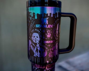 40oz scary tumbler, horror tumbler, 40 oz tumbler, Halloween tumbler, movie tumbler, coffee tumbler, gift tumbler, killer tumbler, Tumbler