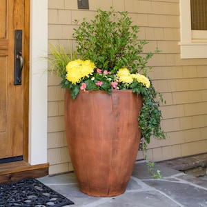 Ore Bucket Steel Planter | Vintage Inspired Industrial Outdoor Metal Planter | Farmhouse Rust Patina Porch Pot | Large Garden Container