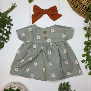 Darling Daisy Dress, Handmade Doll Clothes, Stuffed Animal Doll Dress, 15 inch Tall Stuffed Doll, Cotton Fabric