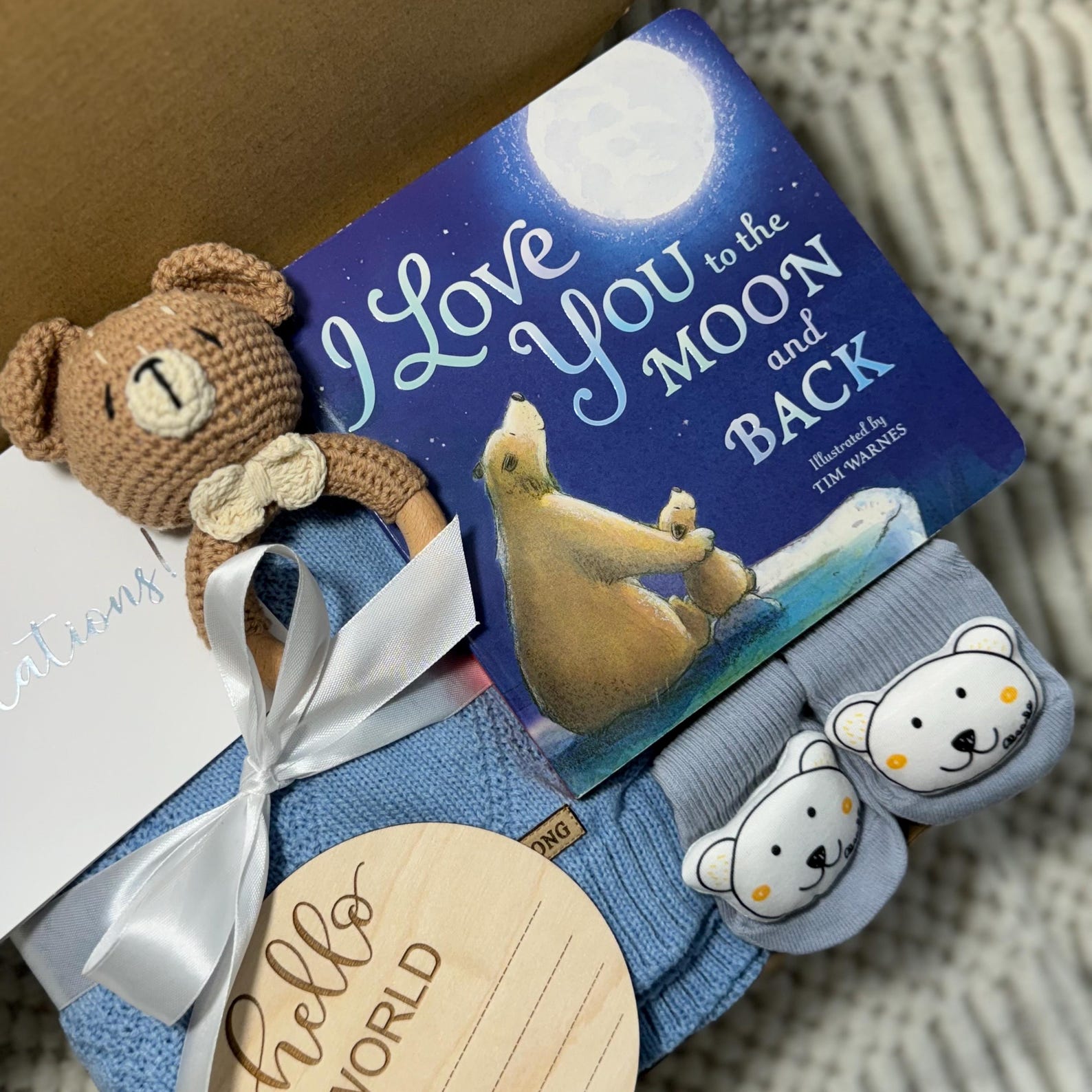 Newborn Baby Boy Gift Box Welcome Baby Boy Birth Set Bundle of Joy ...