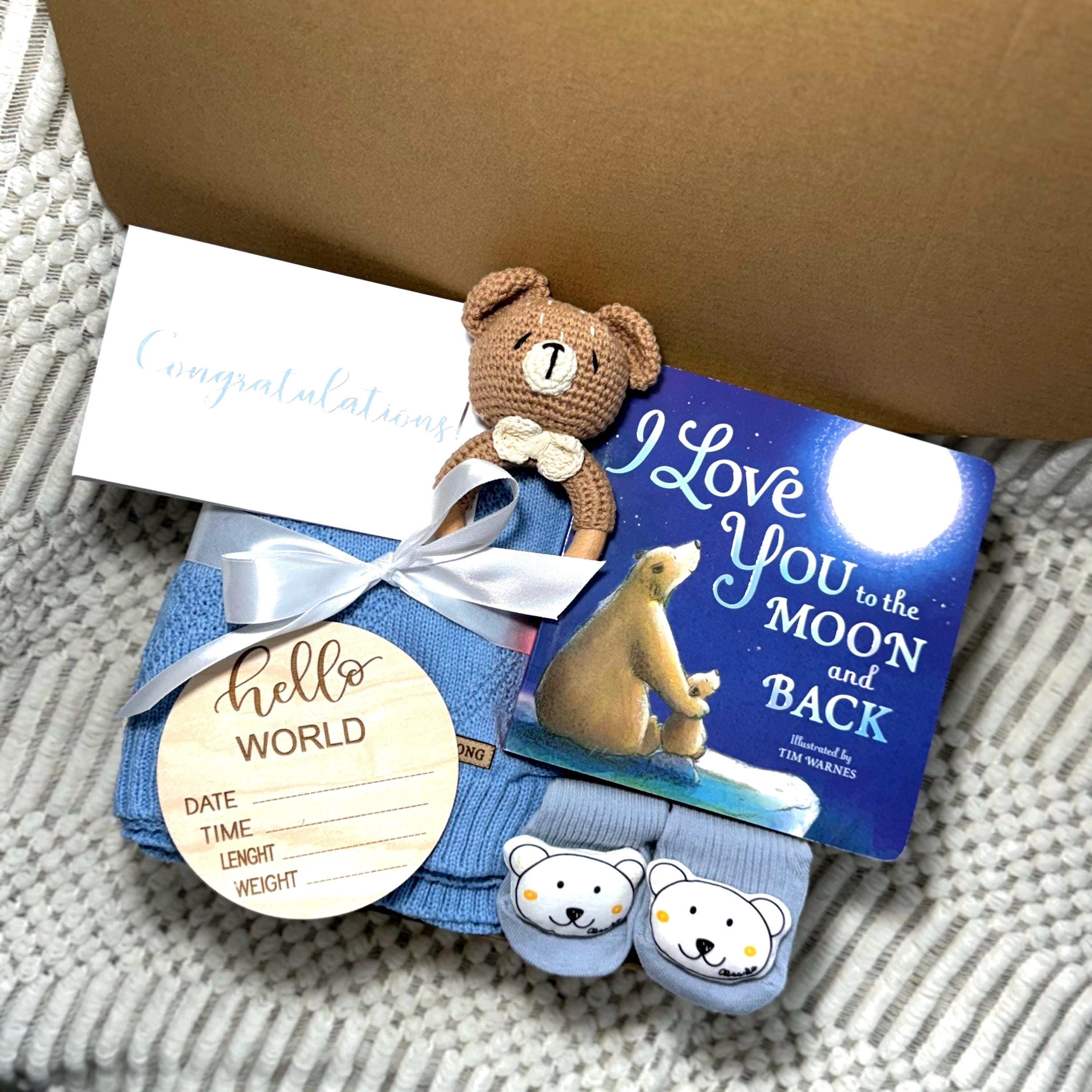Newborn Baby Boy Gift Box Welcome Baby Boy Birth Set Bundle of Joy ...