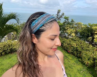 Boho Cotton Blend Headband, Ecuadorian Textile Design