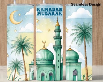 Islamic Tumbler Wrap Sublimation, Muslim 20 oz Tumbler Design (PNG)