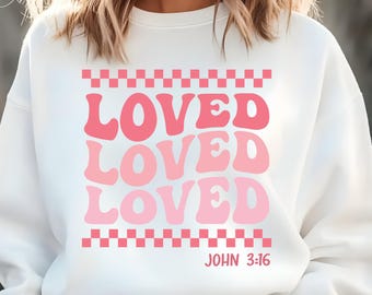 Christian Valentines Svg Png, Loved John 3:16 Svg, Retro Valentine Svg, Valentine day Svg, Bible verse Svg, XoXo Svg, Coquette Valentine Svg