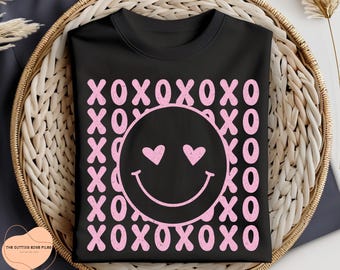 Retro Valentine XOXO SVG PNG, Distressed Valentine Shirts (Digital Files)