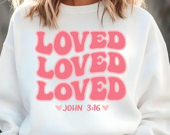 Christian Valentines Svg Png, Loved John 3:16 Svg, Retro Valentine Svg, Valentine day Svg, Bible verse Svg, XoXo Svg, Coquette Valentine Svg
