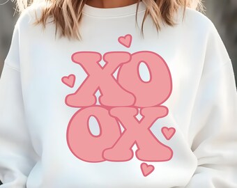 XoXo Valentine SVG, Coquette Heart Design (SVG, PNG)